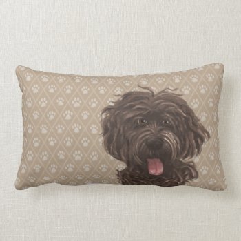 Labradoodle Dog Lumbar Pillow by LabradoodleLove at Zazzle