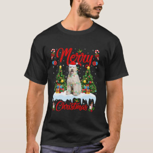 Labradoodle Dog Merry Christmas Tree Lights Labrad T-Shirt