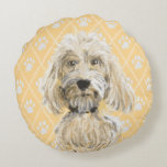 Labradoodle Dog Paintings / Labradoodle Love Round Pillow at Zazzle