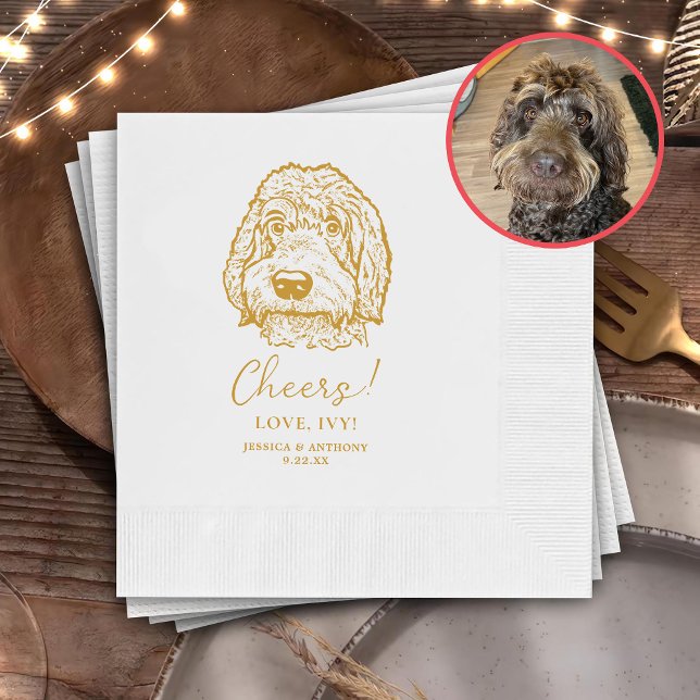 Labradoodle Dog Personalized Cheers Napkins (Creator Uploaded)