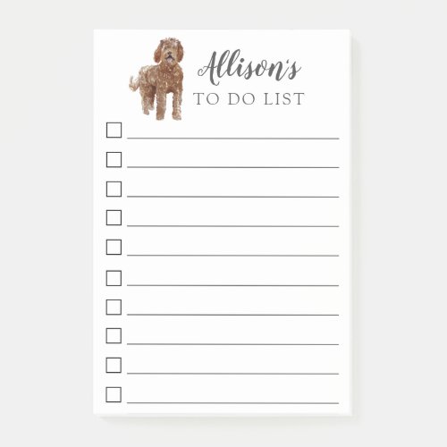 Labradoodle Dog Personalized To Do List Post_it Notes