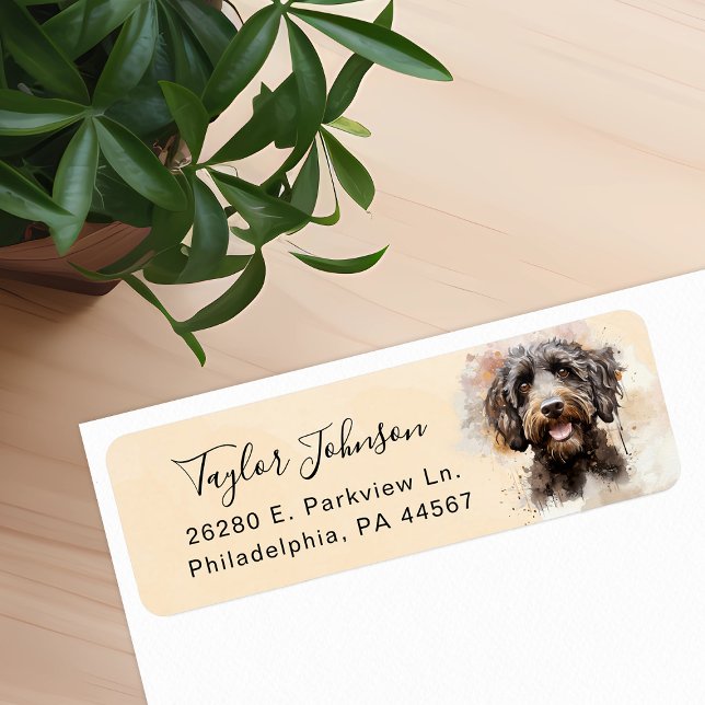 Labradoodle Dog Return Address Label (Creator Uploaded)