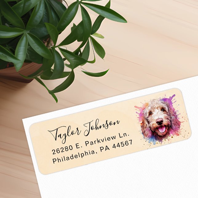 Labradoodle Dog Return Address Label (Creator Uploaded)