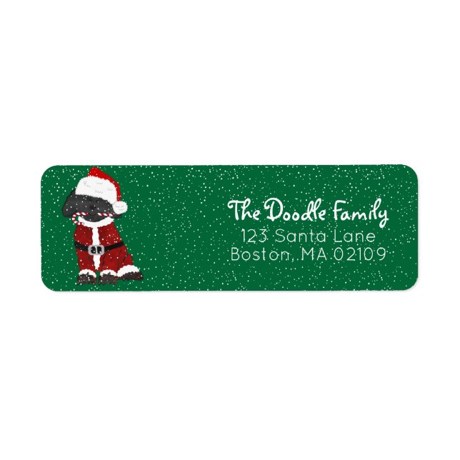 Labradoodle Dog Santa Paws Label (Front)