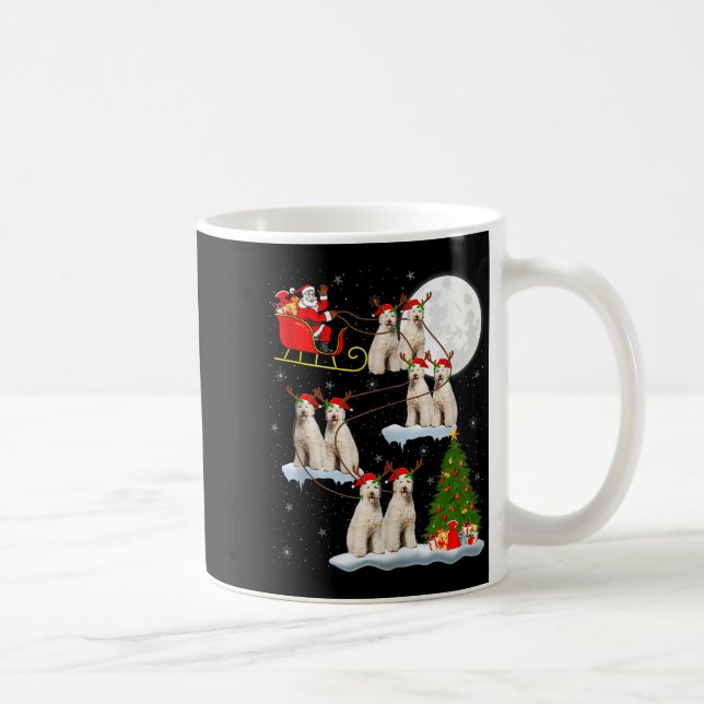 Labradoodle Dog Santa Sleigh Flying Funny Magical  Coffee Mug (Right)