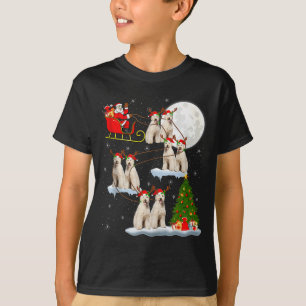 Labradoodle Dog Santa Sleigh Flying Funny Magical  T-Shirt