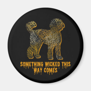 Labradoodle Dog Silhouette Fun Halloween Magnet