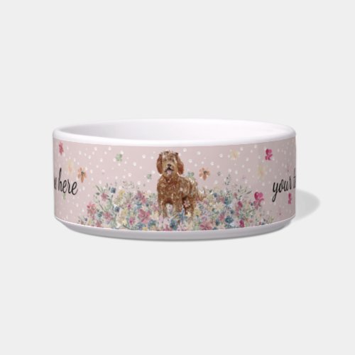 Labradoodle Dog with paws Bowl