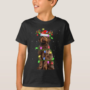 Labradoodle Dog Xmas Lighting Santa Labradoodle Ch T-Shirt