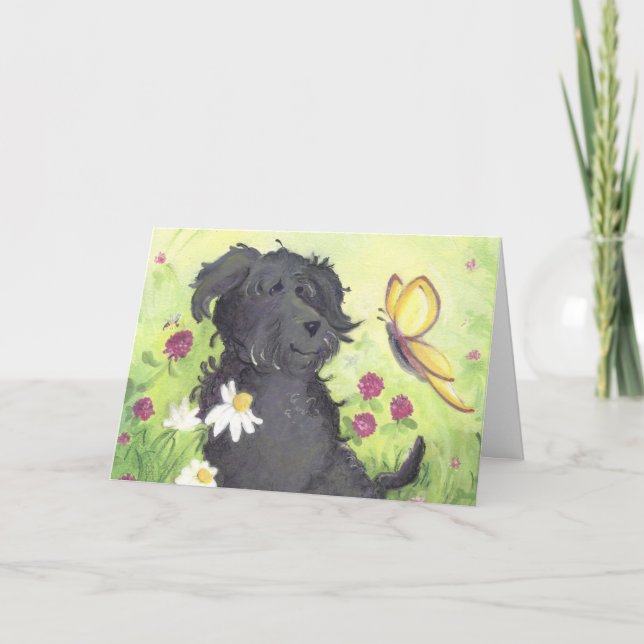 Labradoodle Doodle Dog / Thank You Card (Front)