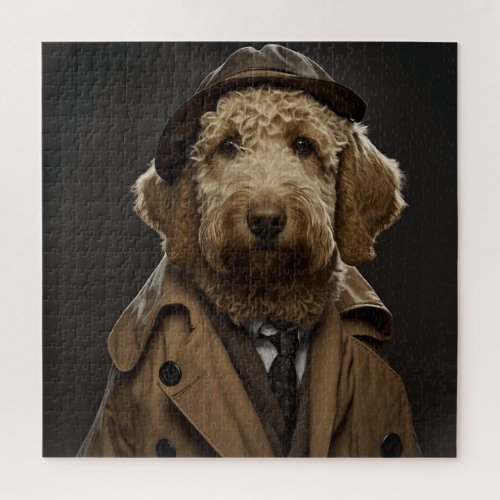 Labradoodle Dressed As Sherlock Holmes Jigsaw Puzzle