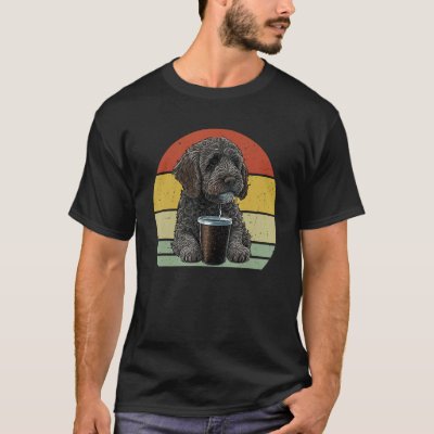 Labradoodle Drinking Coffee  Labradoodle Dog And C T-Shirt