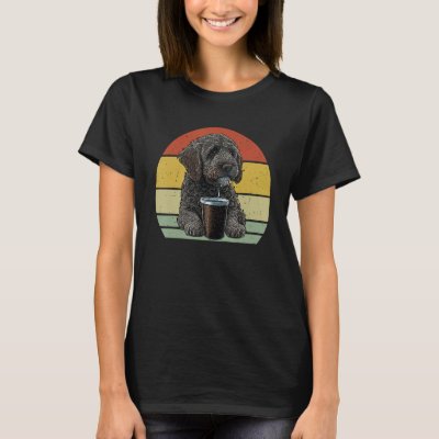 Labradoodle Drinking Coffee  Labradoodle Dog And C T-Shirt