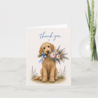 Labradoodle Flower Bouquet Thank You