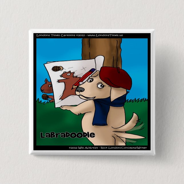 Labradoodle Funny Gifts Tees Mugs Cards Etc Pinback Button (Front)