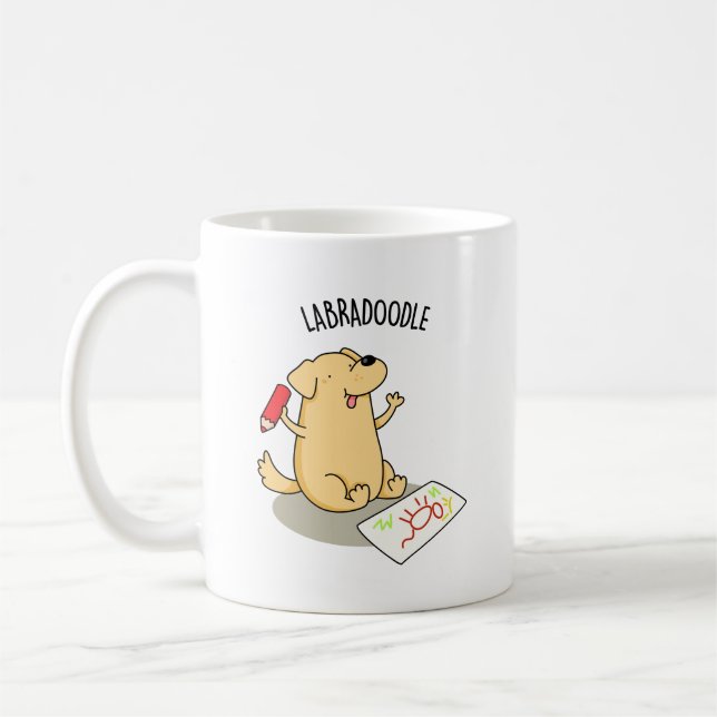 Labradoodle Funny Labrador Dog Pun  Coffee Mug (Left)