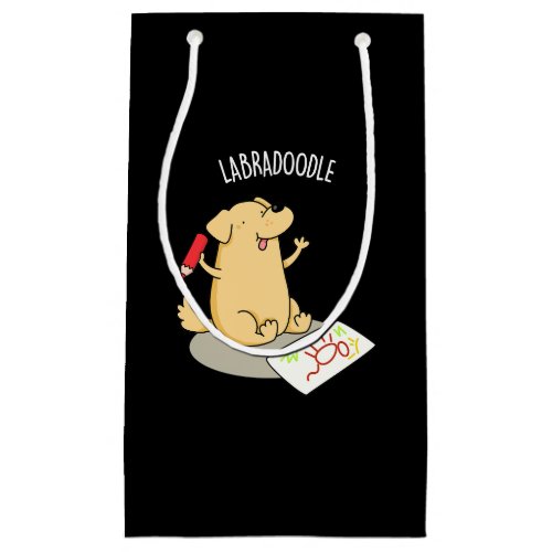 Labradoodle Funny Labrador Dog Pun Dark BG Small Gift Bag