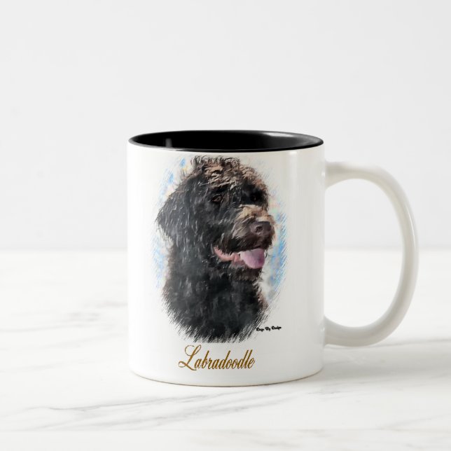Labradoodle Gifts Two-Tone Coffee Mug (Right)