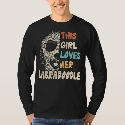 Labradoodle Girl Cool Vintage Retro For Dog Mom T_Shirt