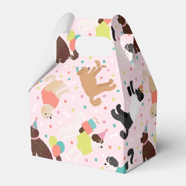 Labradoodle / Goldendoodle Birthday Party Favor Boxes (Front Side)