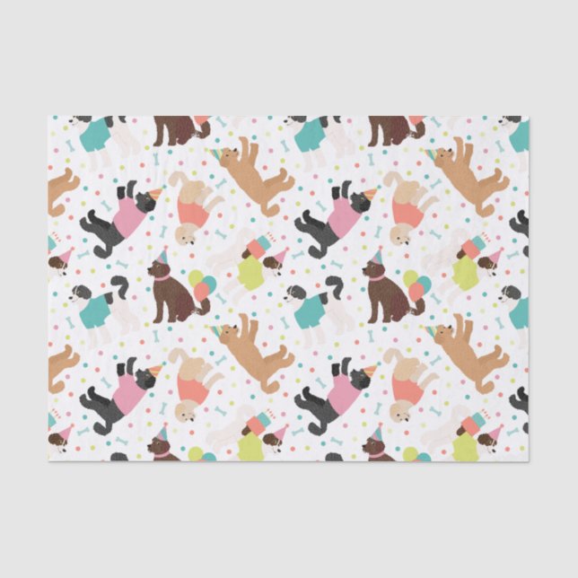 Labradoodle / Goldendoodle Birthday Party Tissue Paper (Front)