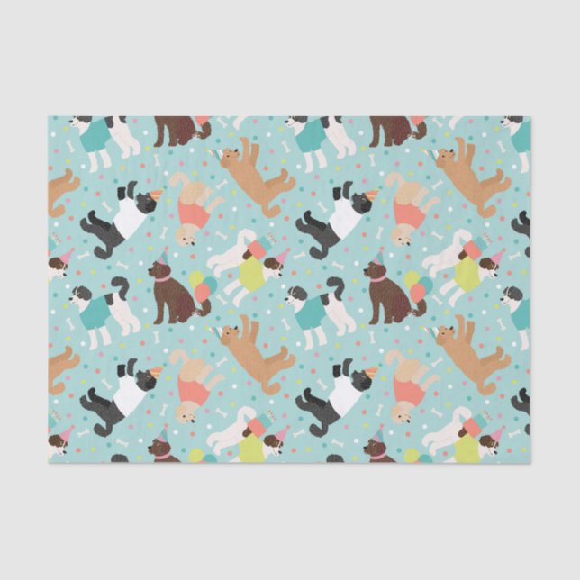 Labradoodle / Goldendoodle Birthday Party Tissue Paper (Front)