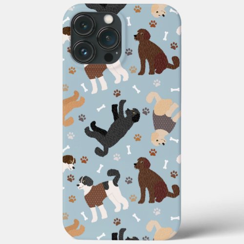 Labradoodle  Goldendoodle Bones and Paws iPhone 13 Pro Max Case