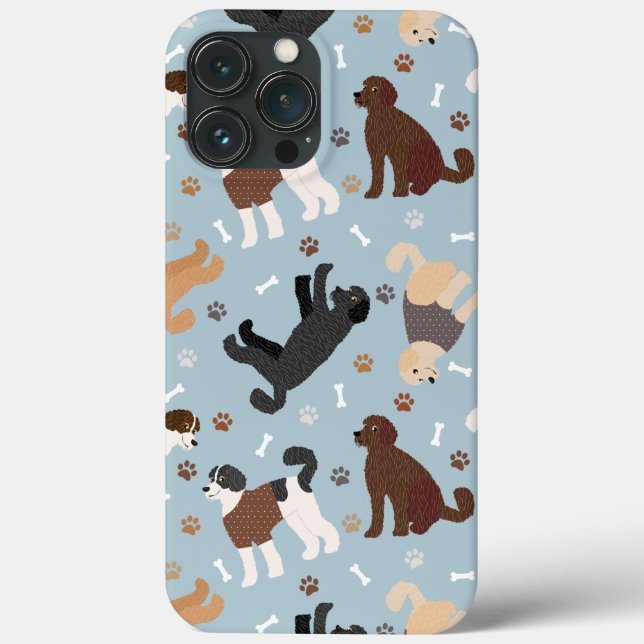 Labradoodle / Goldendoodle Bones and Paws Case-Mate iPhone Case (Back)