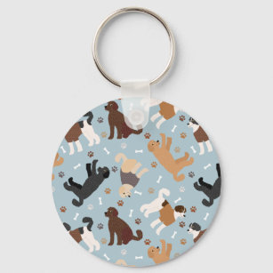 Labradoodle / Goldendoodle Bones and Paws Keychain