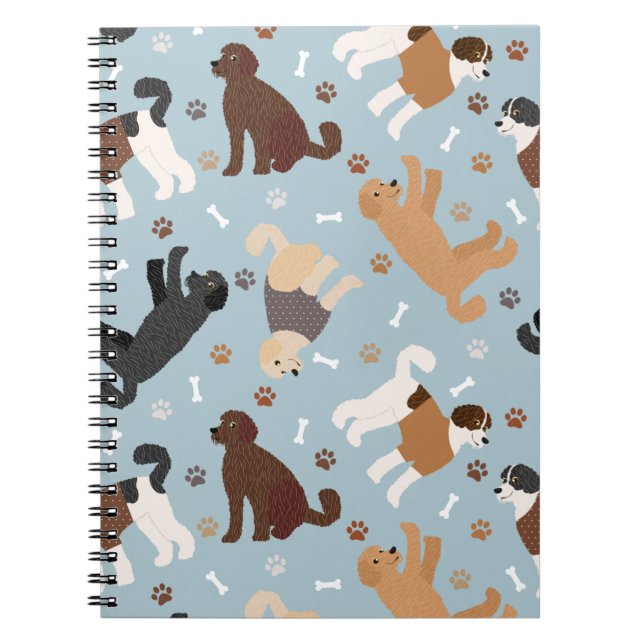 Labradoodle / Goldendoodle Bones and Paws Notebook (Front)