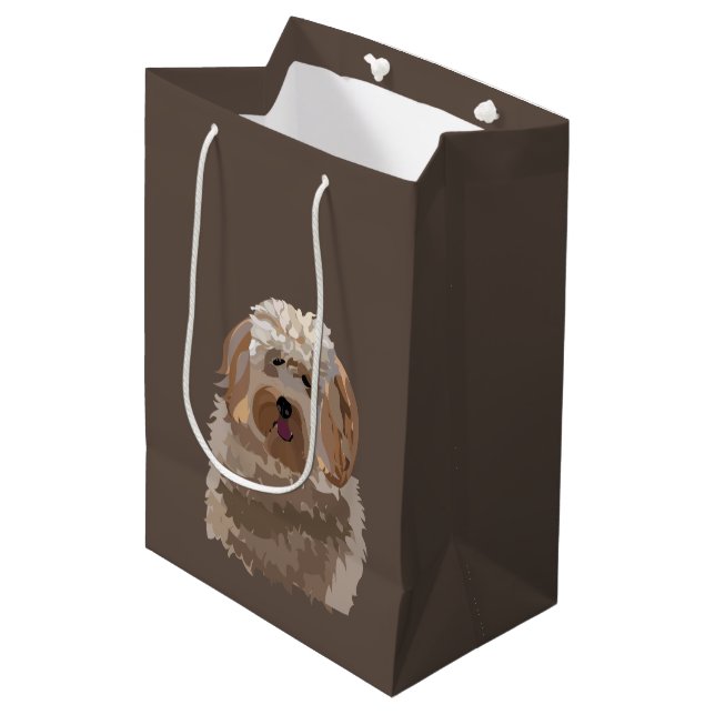 Labradoodle Goldendoodle Poodle Dog Pet   Medium Gift Bag (Front Angled)