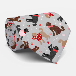 Labradoodle / Goldendoodle Valentine Pattern Neck Tie