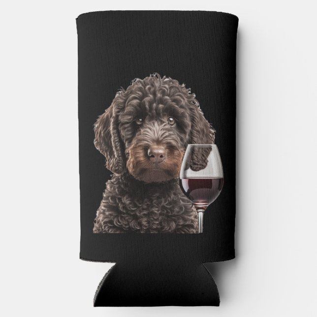 Labradoodle Goldendoodle wine seltzer beer coozie  (Back)