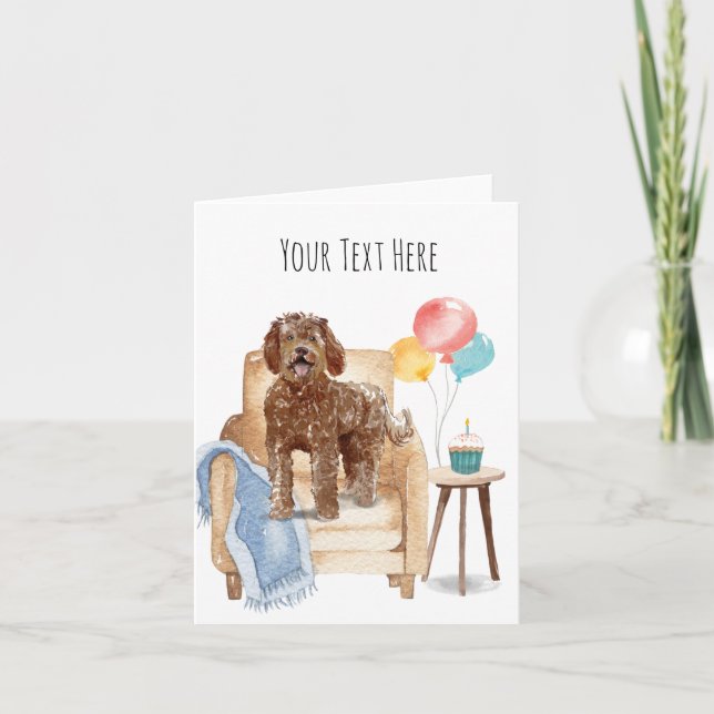 Labradoodle Greeting Card Personalised (Front)