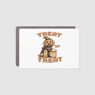 Labradoodle Halloween Dog Costume �Treat or Treat� Car Magnet