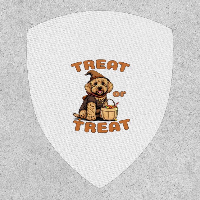 Labradoodle Halloween Dog Costume �Treat or Treat� Patch (Front)