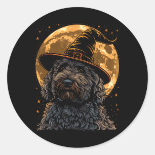 Labradoodle Halloween Dog Funny Cute Doodle Mom Classic Round Sticker