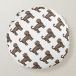 Labradoodle Love Cotton Round Throw Pillow (16&quot;) at Zazzle