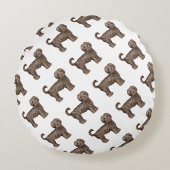 Labradoodle Love Cotton Round Throw Pillow (16") by LabradoodleLove at Zazzle