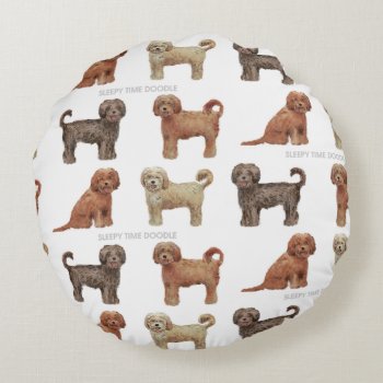 Labradoodle Love Round Pillow by LabradoodleLove at Zazzle