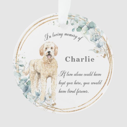 Labradoodle Loving Memory Name Christmas Photo   Ornament