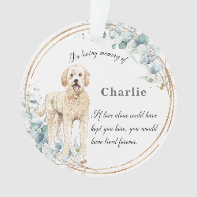 Labradoodle Loving Memory Name Christmas Photo   Ornament (Front)