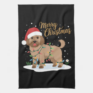 Labradoodle Merry Christmas Funny Xmas Dog Lover Kitchen Towel