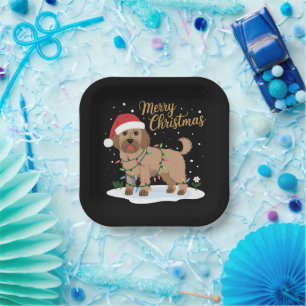 Labradoodle Merry Christmas Funny Xmas Dog Lover Paper Plates