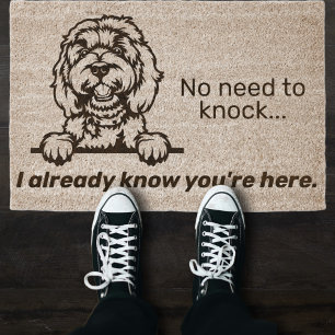 Labradoodle No Need to Knock Fiber Doormat