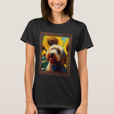 Labradoodle Painting Sunflower Flower Mom Women Fl T-Shirt