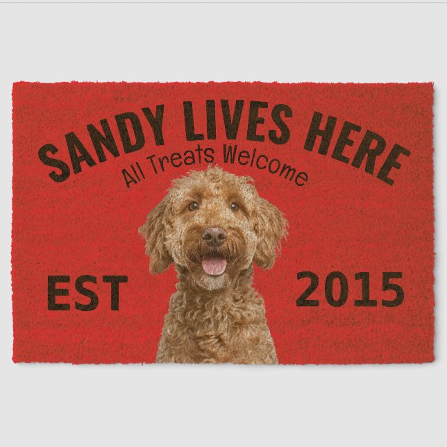 Labradoodle Personalized Fiber Doormat (Front)