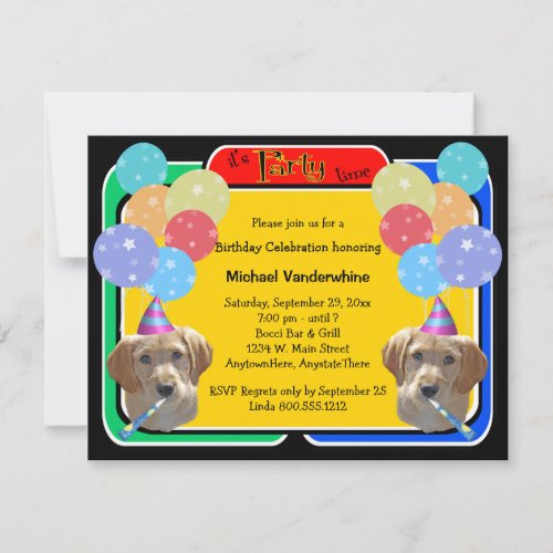 Labradoodle Puppy Birthday Barker Invitation