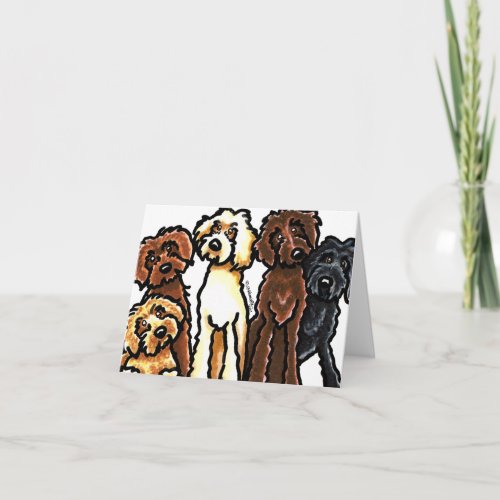 Labradoodle Rainbow Blank Card