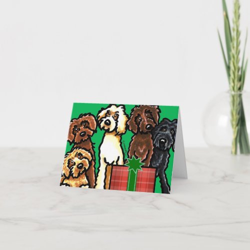 Labradoodle Rainbow Christmas Holiday Card